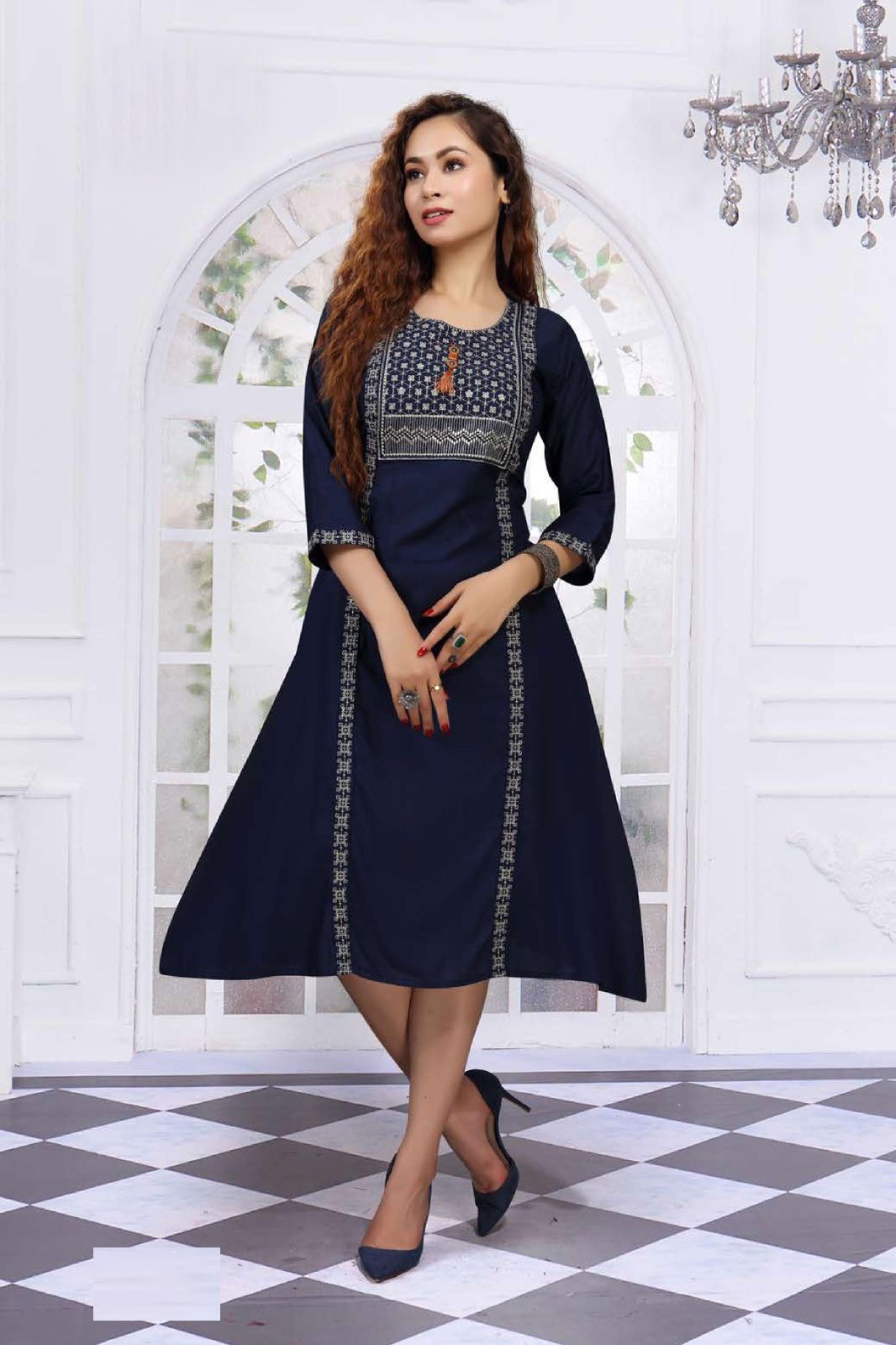 Rakhi Latest Designer Ethnic Wear Rayon Anarkali Kurti Collection